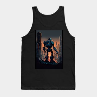Giant futuristic robot attacking the city Tank Top